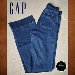 Gap NEW Women's High Rise 70's Flare Western Chaps Denim Trouser Size 6T/28